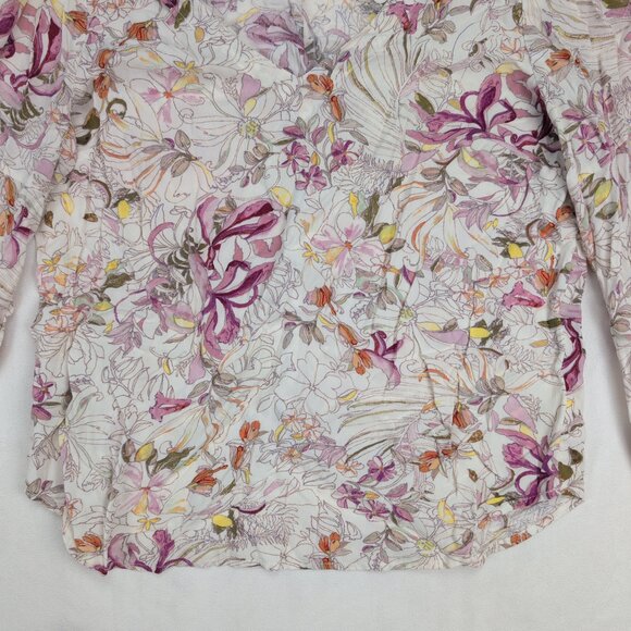Maeve Floral Tie-Sleeve Blouse Size S  Lightweight Spring Top - Picture 8 of 12